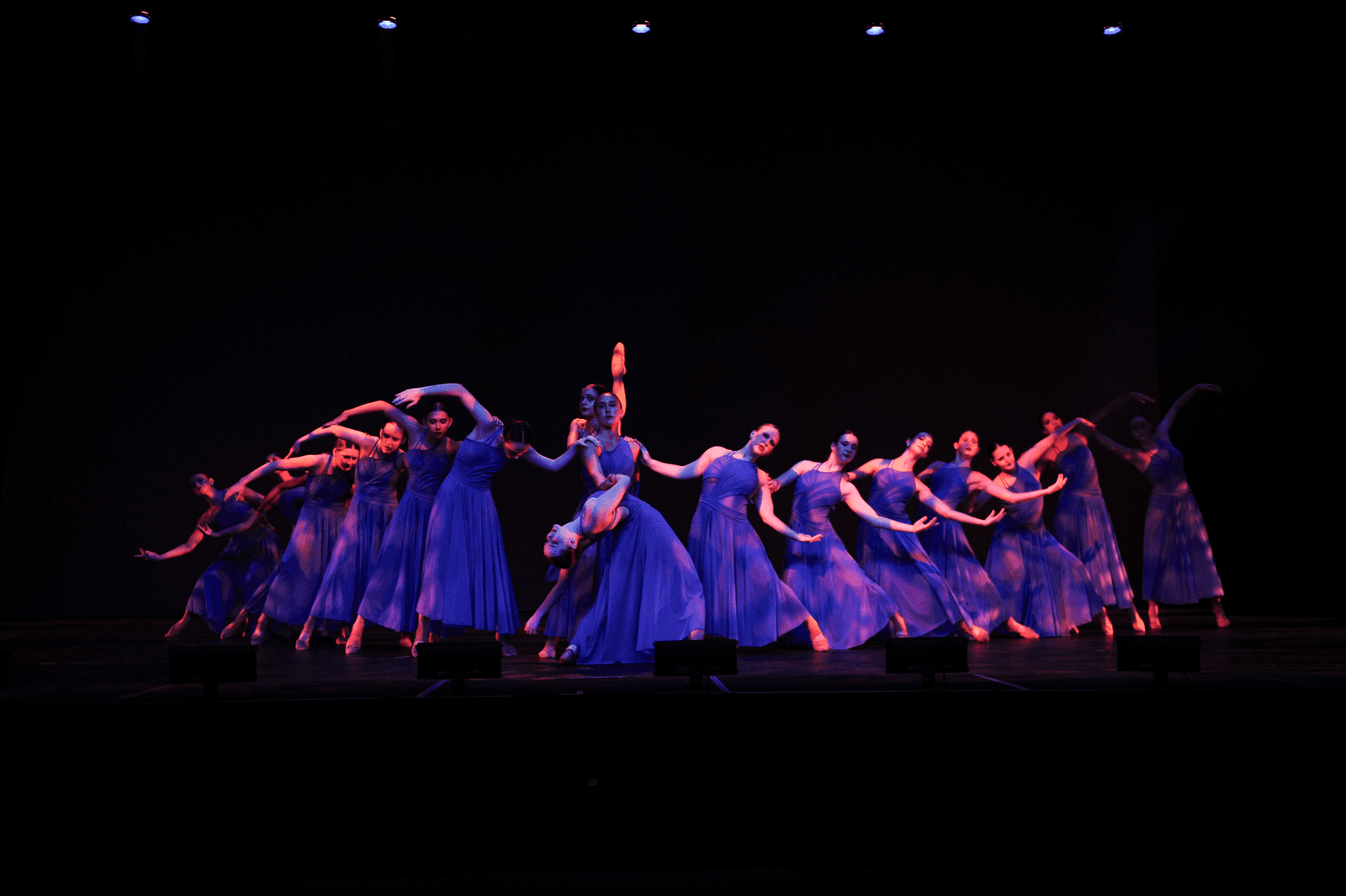 Performance Company dancers in purple costumes